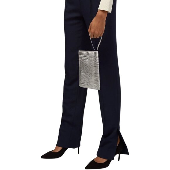 Neiman Marcus Embossed Leather Metallic Clutch with Perfum Samples NEW w/Tag - Picture 1 of 7